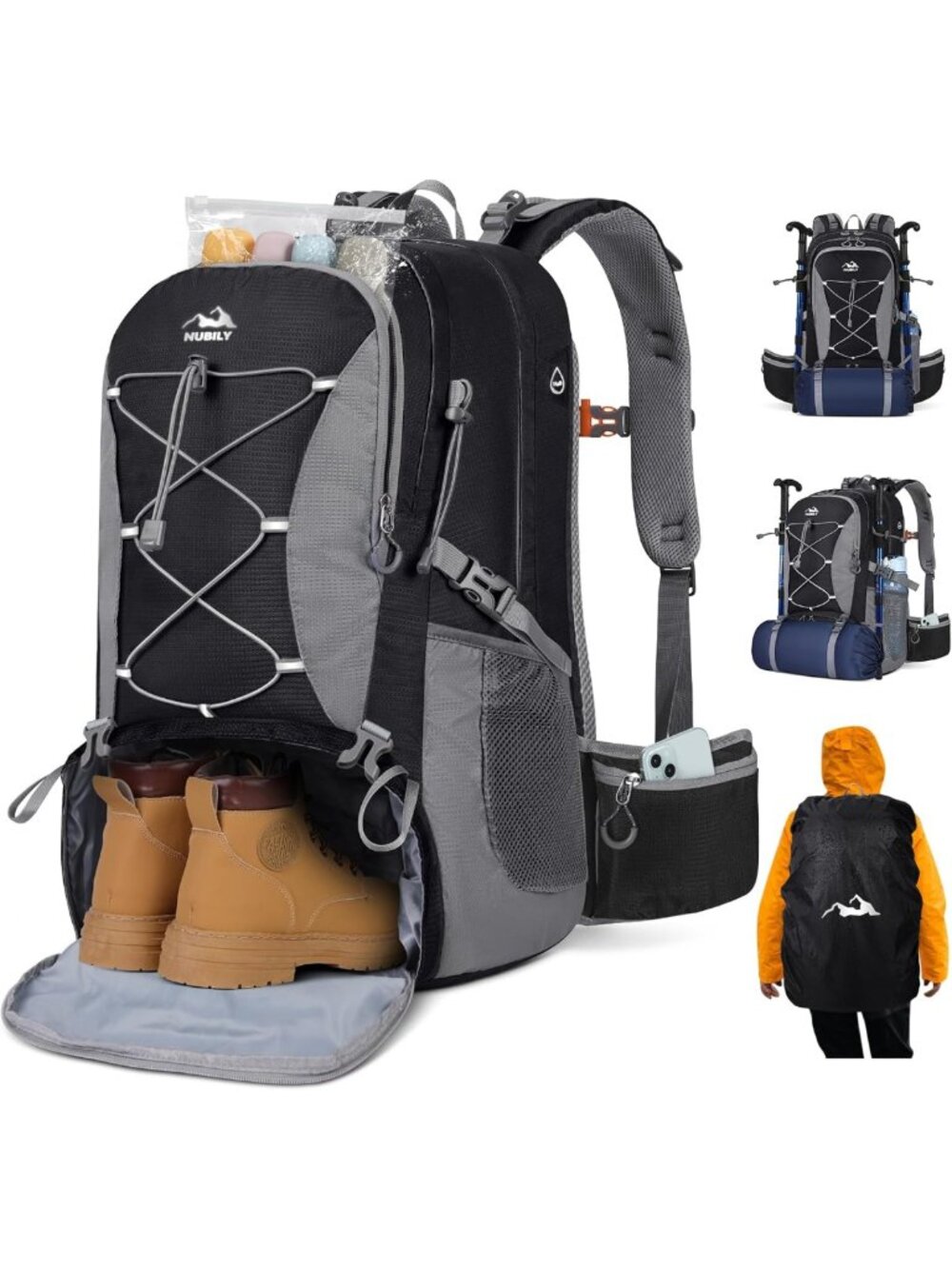 Lightweight 50L Waterproof Hiking Backpack for Men & Women - Outdoor Travel